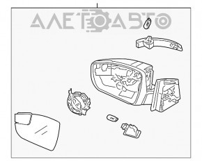 Зеркало боковое левое Ford Focus mk3 15-18 рест usa 5 пинов, поворотник, черное