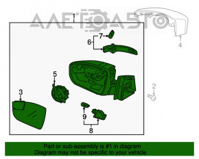 Oglindă laterală stângă Ford Focus mk3 15-18 restilizat, 5 pini, semnalizator, argintiu