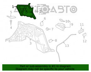 Capac spate stânga Infiniti QX50 19- spate, sub difuzor, gri.