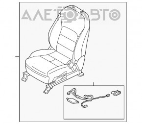 Пассажирское сидение Infiniti QX50 19- с airbag, электро, подогрев, кожа черн