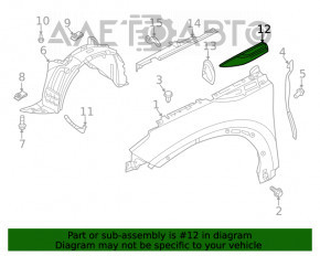 Moldura aripii din față dreapta Infiniti QX50 19-