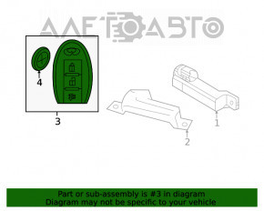 Cheie Infiniti QX50 18-19 cu 4 butoane, lame