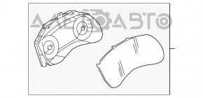 Panoul de instrumente al Infiniti QX50 19-16k are geamul șters.