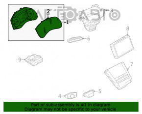 Panoul de instrumente al Infiniti QX50 19-16k are geamul șters.