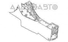 Cotieră consola centrală și suporturi pentru pahare Ford Focus mk3 15-18 rest, negru, cu suprapuneri decorative subtile