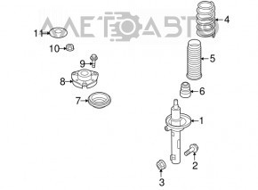 Amortizorul din față dreapta pentru VW Tiguan 09-17, nou, original OEM.