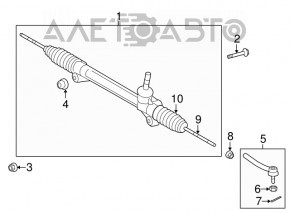 Bara de direcție Toyota Highlander 08-13 are silentblocurile rupte.