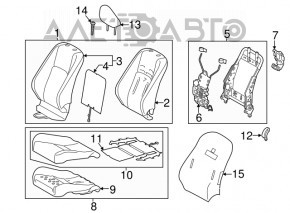 Scaunul șoferului pentru Lexus IS 14-20 cu airbag, electric, piele neagră