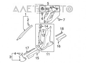 Capac prag fata stanga Hyundai Santa FE Sport 13-18 maro inchis.