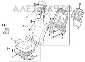 Scaunul șoferului pentru Hyundai Santa FE Sport 13-16, fără airbag, electric, textil, gri.