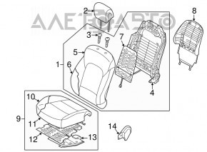 Scaun de pasager Hyundai Santa FE Sport 13-16, cu airbag, tapițerie neagră