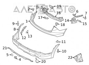 Bara spate goală Hyundai Santa FE Sport 13-16 pre-restilizare, alb SWP, suport rupt.