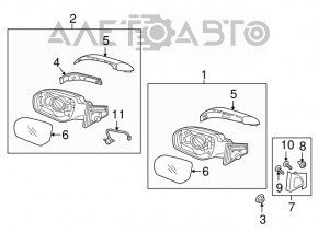 Зеркало боковое левое Hyundai Santa FE Sport 13-16 дорест 3 пина