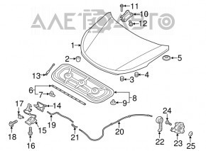 Izolarea capotei Hyundai Santa FE Sport 13-18, nou OEM original