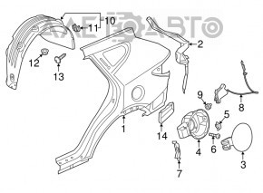 Aripa spate dreapta Hyundai Santa FE Sport 13-18.