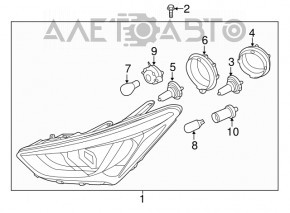 Far dreapta fata goala Hyundai Santa FE Sport 13-16 pre-restilizare SUA halogen