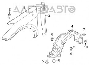 Aripa fata dreapta Hyundai Santa FE Sport 13-16, versiunea pre-restilizare, SUA