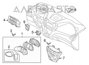 Panoul de instrumente Hyundai Santa FE Sport 13-18 FWD 56k zgârieturi