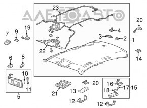 Acoperirea tavanului Cadillac ATS 13- fără plafon panoramic gri cu defect