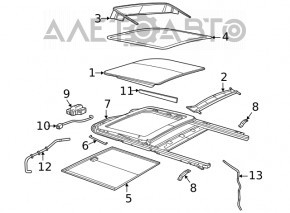 Люк в сборе Dodge Durango 11-13 серая шторка