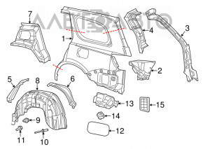 Лючок бензобака Jeep Grand Cherokee WK2 11-13