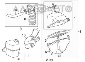 Conductă de aer către filtrul de aer pentru Toyota Rav4 13-18