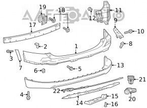 Moldura bara spate stânga Toyota Rav4 16-18 restilizat nou, neoriginal.