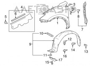 Garnitură ușă-aripa dreapta Toyota Rav4 13-18 nou original OEM