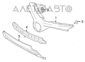 Grila radiatorului Toyota Rav4 16-18, nouă, neoriginală.