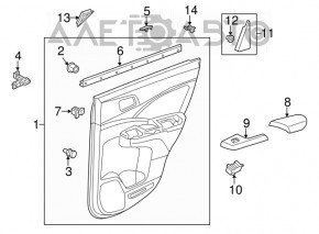 Capacul usii, cartela din spate stanga pentru Honda CRV 12-14 gri