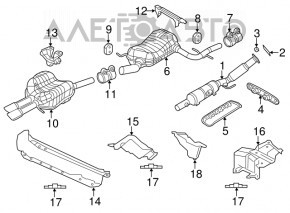 Tubul de admisie cu catalizator pentru VW Jetta 11-18 SUA 2.0 are o fisură.