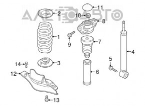 Amortizor spate dreapta VW Tiguan 09-17 AWD