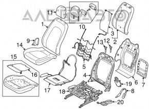 Водительское сидение Lincoln MKZ 13-16 с airbag, электро, подогрев, кожа беж,