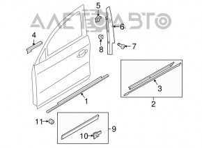 Capac usa fata stanga inferioara Audi Q5 8R 13-17 cu ornamente cromate.