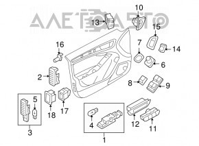 Controlul geamului electric din față, stânga, pentru Audi A4 B8 08-16, negru cu crom, automat