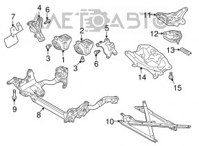 Pernele motorului stâng Audi Q5 8R 13-17 2.0T, hibrid nou neoriginal VIKA