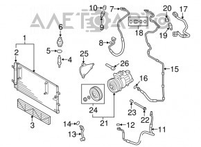 Radiatorul condensatorului de aer condiționat Audi Q5 8R 09-17 2.0T