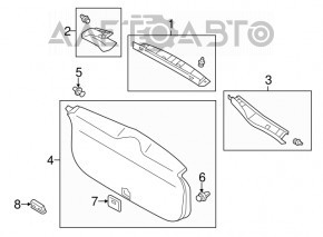 Capacul portbagajului Mitsubishi Outlander 14-21 negru.