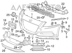 Suportul de bara fata stanga pentru Honda CRZ 11-16 sub far.