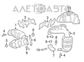 Colector de evacuare spate cu catalizator pentru Toyota Sienna 11-16 3.5 FWD