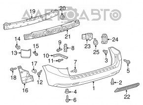 Absorbantul de bara spate pentru Toyota Sienna 11-20