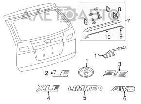 Moldura portbagaj Toyota Sienna 11-20 pentru camera de marșarier.