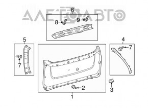 Capacul portbagajului inferior al usii Toyota Sienna 11-20 bej, plasticul a devenit alb.