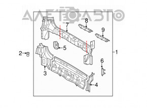 Panoul din spate al Toyota Sienna 11-20, set de 4 piese, culoare aurie.