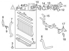 Radiator de răcire apă Toyota Highlander 14-16 3.5 nou neoriginal