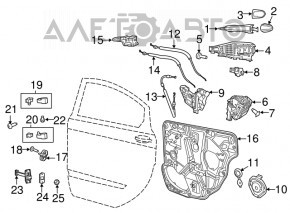 Петля двери нижняя задняя левая Dodge Dart 13-16