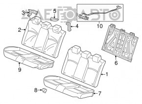 Rândul din spate al locurilor 2 rânduri Honda Civic X FC 16-21 4d material textil bej, format din 2 piese.