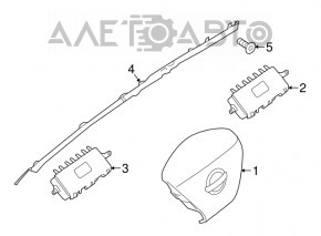 Perna de siguranță airbag, cortina laterală stânga Nissan Murano z52 15-18.