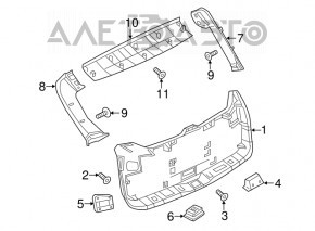 Capacul portbagajului Nissan Murano z52 15- negru, uzat