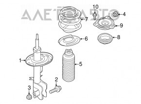 Suport amortizor asamblat dreapta fata Nissan Murano z52 15-